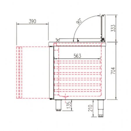 Saladette réfrigérée 265 L avec couvercle pour 15 bacs GN1/6 - Coreco - MFE-150