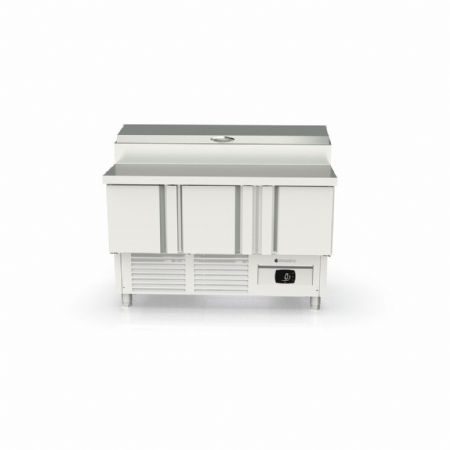 Saladette réfrigérée 3 portes pleines 320 L couvercle inox - Coreco - MFEI70-140