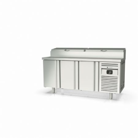 Saladette réfrigérée 3 portes pleines 450 L couvercle rabattable positive - Coreco - MFEI70-180-1/6