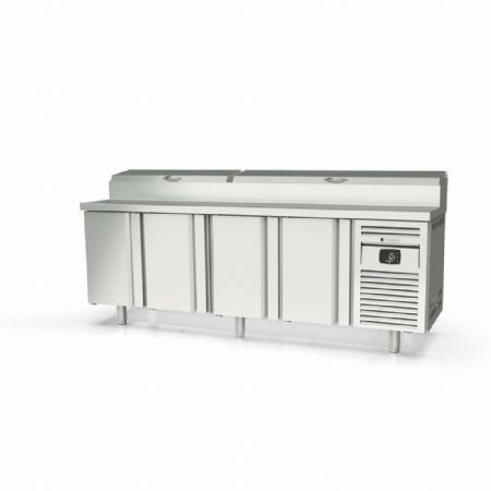 Saladette réfrigérée 4 portes pleines 635 L couvercle rabattable positive - Coreco - MFEI70-225-1/6
