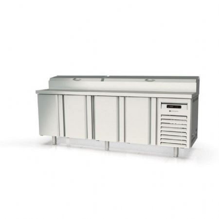 Saladette réfrigérée 4 portes pleines 635 L couvercle rabattable positive - Coreco - MFEI70-225
