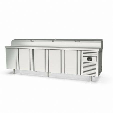 Saladette réfrigérée 5 portes pleines 1050 L couvercle rabattable positive - Coreco - MFEI70-270-1/6