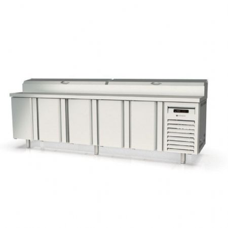 Saladette réfrigérée 5 portes pleines 1050 L couvercle rabattable positive - Coreco - MFEI70-270