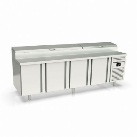 Saladette réfrigérée 4 portes pleines 815 L couvercle rabattable positive - Coreco - MFEI80-250