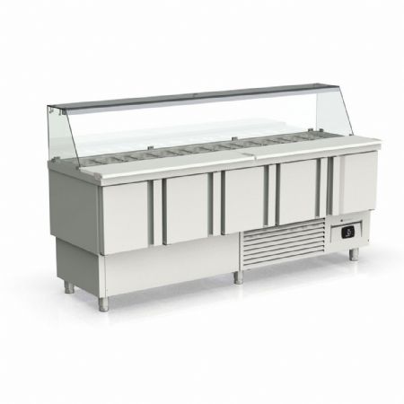 Saladette réfrigérée positive 4 portes pleines 440 L - Coreco - MFK-180