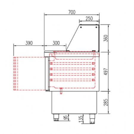 Saladette réfrigérée 5 portes pleines 560 L positive - Coreco - MFK-220