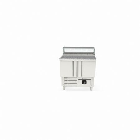 Saladette réfrigérée 2 portes pleines 200 L capacité 5 bacs GN1/6 positive - Coreco - MFP-100