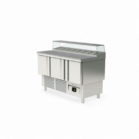 Saladette réfrigérée positive 3 portes pleines 320 L - Coreco - MFP-140