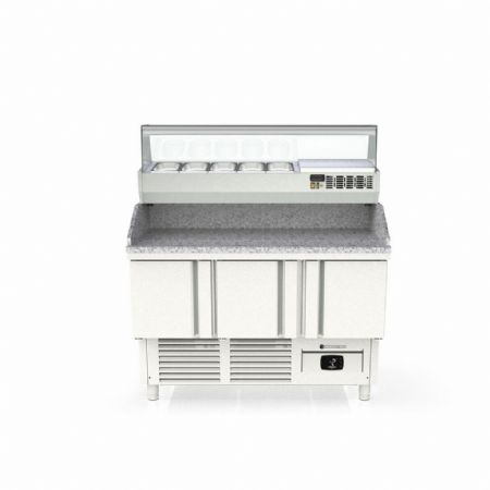 Meuble à Pizzas 3 portes pleines dessus granit capacité 180 L - Coreco - MFPP-140