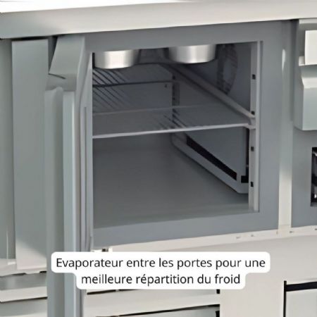 Meuble à Pizzas 3 portes pleines dessus granit capacité 180 L - Coreco - MFPP-140