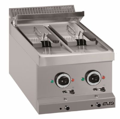 Friteuse lectrique  poser 2 cuves de 6L avec 1 panier - Profondeur 700mm