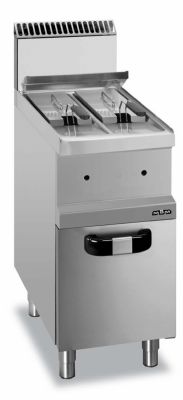 Friteuse gaz sur coffre 2 cuves de 7L avec 2 paniers - Profondeur 700mm