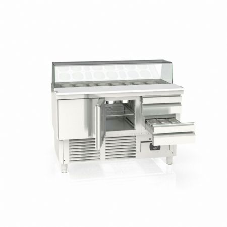 Saladette réfrigérée 3 portes pleines 320 L positive - Coreco - MFS-140-C