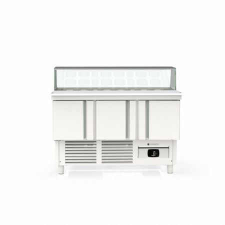 Saladette réfrigérée 3 portes pleines 320 L positive - Coreco - MFS-140-C