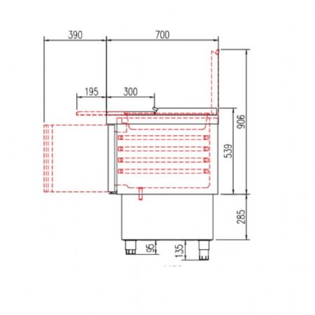 Saladette réfrigérée positive 3 portes pleines 320 L - Coreco - MFS-140