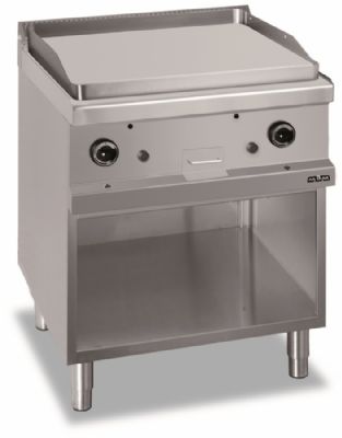 Plaque  snacker gaz sur coffre surface lisse 650x570mm - Profondeur 700mm