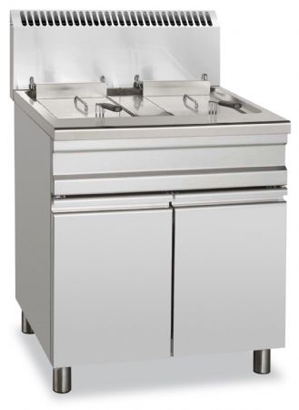 Friteuse professionnelle sur coffre Gaz 2 cuves 20 L - Furnotel - MG40
