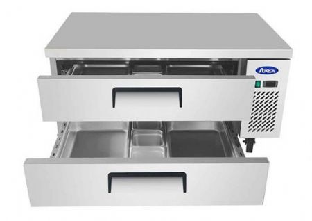 Soubassement réfrigéré positif tropicalisé 2 tiroirs 215L - 1230x815x665 mm