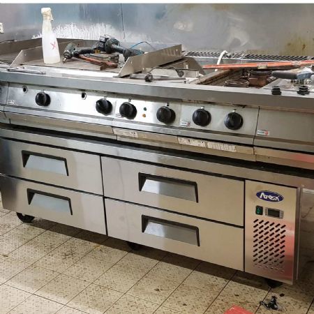 Soubassement réfrigéré positif 4 tiroirs capacité 340 L - Atosa - MGF8454GR
