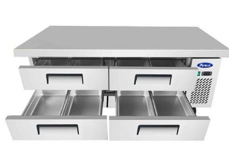 Soubassement réfrigéré positif tropicalisé 4 tiroirs 340L - 1930x815x665 mm