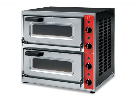 Four à pizza électrique professionnel monophasé ou triphasé 2 chambres vitrées 2 pizzas Ø 40 cm - GGF - MICRO 2V Four à pizza électrique professionnel monophasé ou triphasé 2 chambres vitrées 2 pizzas Ø 40 cm - GGF - MICRO 2V