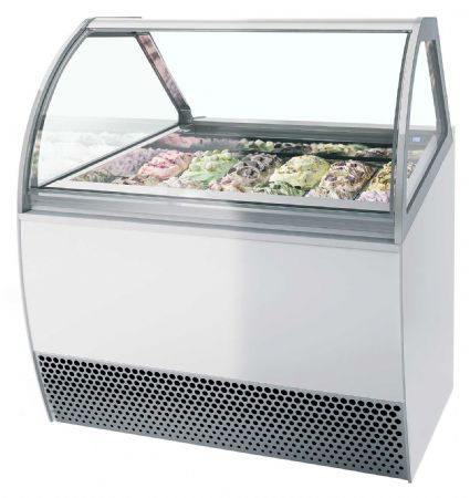 Vitrine réfrigérée de glacier ventilée 24 bacs Napoli -20 à -14 °C - Tefcold - MILLENNIUM LX12