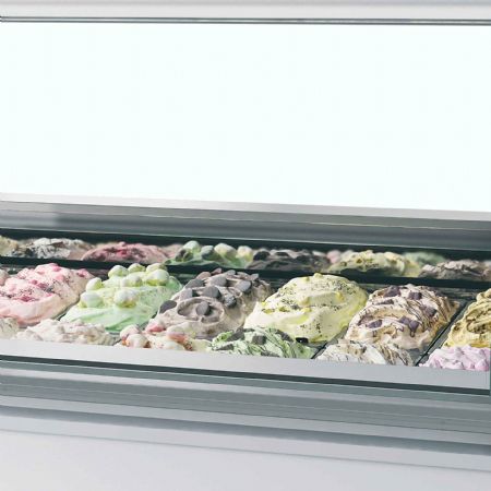 Vitrine réfrigérée de glacier ventilée 16 bacs -20 à -14 °C - Tefcold - MILLENNIUM LX16