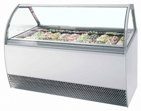 Vitrine réfrigérée de glacier ventilée 20 bacs -20 à -14 °C - Tefcold - MILLENNIUM LX20