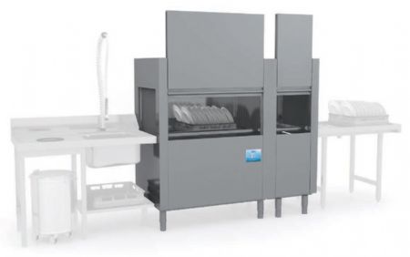 Lave vaisselle à avancement automatique sortie droite panier 500 x 500 mm - Furnotel - MISTRAL4151D