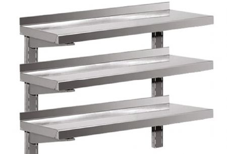 Étagère murale Inox triple avec consoles réglables 900x300x900 mm - Afi-Collin-Lucy - MM-093-3