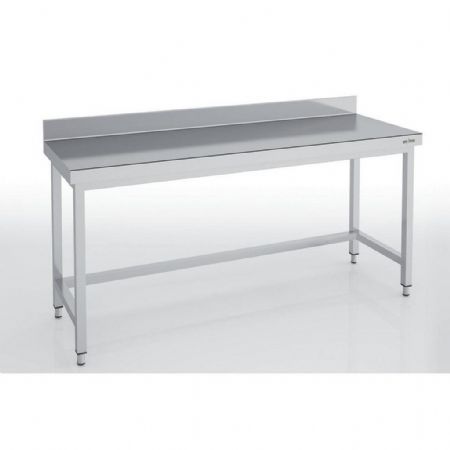 Table de Travail Inox AISI-304 18/10 satiné avec dosseret 100 mm - 1100x700x850 mm - Eratos - MMSD70-110
