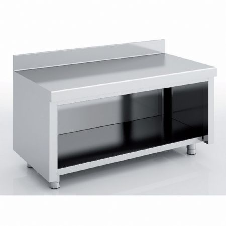 Meuble Bas de Rangement Inox AISI-304 18/10 satiné avec dosseret de 100 mm - Eratos - MNAB60-60M Meuble Bas de Rangement Inox AISI-304 18/10 satiné avec dosseret de 100 mm - Eratos - MNAB60-60M