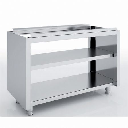 Meuble Bas de Rangement Inox AISI-304 18/10 satiné sans portes 1800x600x850 mm - Eratos - MNAP60-180