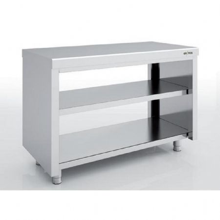 Meuble Bas de Rangement Inox AISI-304 18/10 satiné sans dosseret sans portes - Eratos - MNAP60-80C Meuble Bas de Rangement Inox AISI-304 18/10 satiné sans dosseret sans portes - Eratos - MNAP60-80C