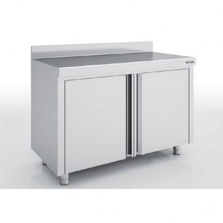 Meuble Bas de Rangement Inox AISI-304 18/10 satiné dosseret 100 mm 2 portes battantes - Eratos - MNB70-200M Meuble Bas de Rangement Inox AISI-304 18/10 satiné dosseret 100 mm 2 portes battantes - Eratos - MNB70-200M
