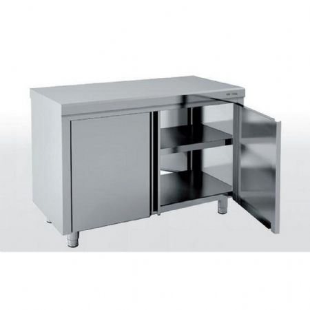 Meuble Bas de Rangement Inox AISI-304 18/10 satiné sans dosseret 2 portes battantes - Eratos - MNBP70-240C Meuble Bas de Rangement Inox AISI-304 18/10 satiné sans dosseret 2 portes battantes - Eratos - MNBP70-240C