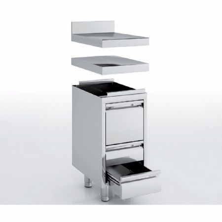 Meuble Bas de Rangement Inox AISI-304 18/10 satiné avec 3 tiroirs 400x700x850 mm - Eratos - MNC31-70 Meuble Bas de Rangement Inox AISI-304 18/10 satiné avec 3 tiroirs 400x700x850 mm - Eratos - MNC31-70