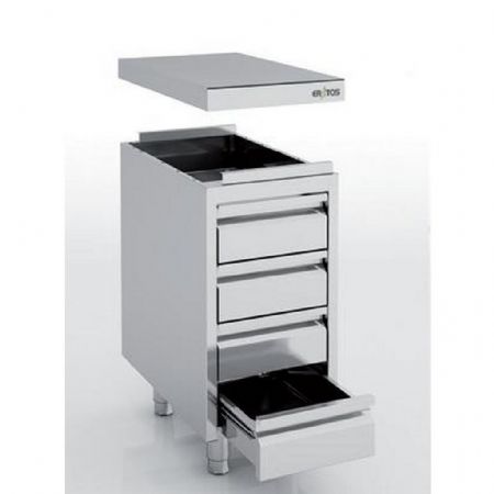 Meuble Bas de Rangement Inox AISI-304 18/10 satiné sans dosseret 4 tiroirs - Eratos - MNC4-60C Meuble Bas de Rangement Inox AISI-304 18/10 satiné sans dosseret 4 tiroirs - Eratos - MNC4-60C