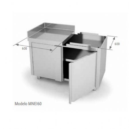 Meuble Bas de Rangement Inox 2 portes 1200x600x850 mm - Eratos - MNED60 Meuble Bas de Rangement Inox 2 portes 1200x600x850 mm - Eratos - MNED60