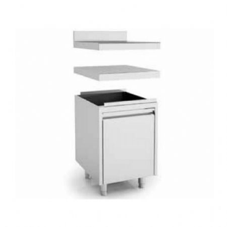 Meuble Bas de Rangement Inox trémie amovible et guide télescopique freiné 600x600x850 mm - Eratos - MNTP60 Meuble Bas de Rangement Inox trémie amovible et guide télescopique freiné 600x600x850 mm - Eratos - MNTP60