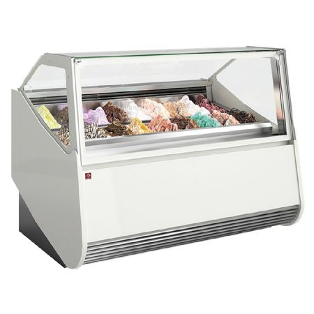 Vitrine  crme glace 18 bacs inox - 360x165 mm