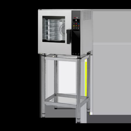 Four mixte triphasé à injection 5x GN 2/3 auto nettoyage porte ouvrante côté gauche commande tactile