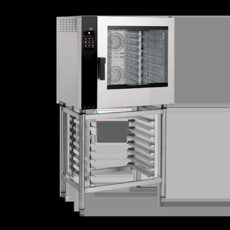 Four mixte triphasé à injection 7x GN 1/1 porte ouvrante côté droit