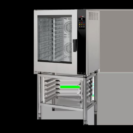 Four mixte triphasé à injection 10x GN 1/1 porte ouvrante côté gauche commande tactile