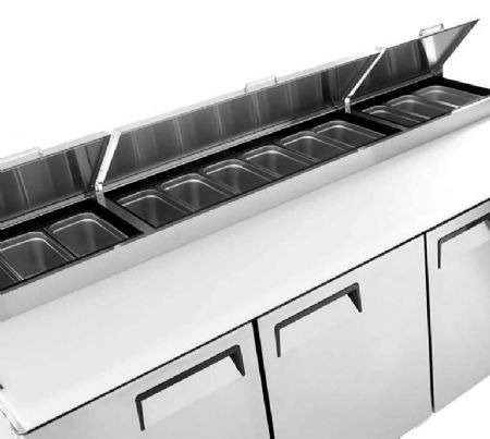 TABLE PREPARATION A PIZZAS 3 PORTES X12 BACS GN 1/3 - Atosa - MPF8203GR