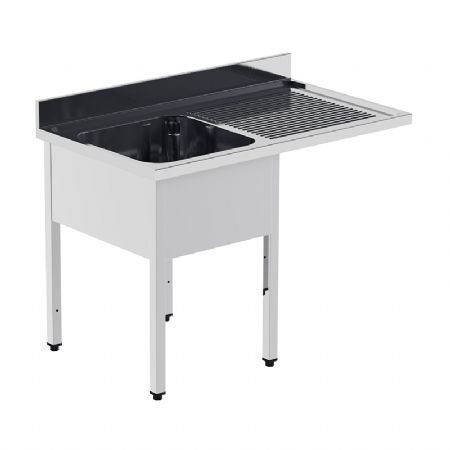 Plonge inox 1 bac  gauche avec emplacement pour lave vaisselle - 1200x700x850mm
