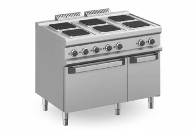Cuisinire lectrique sur four lectrique 6 plaques rondes - Profondeur 700mm