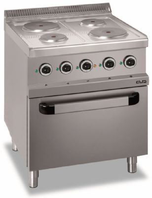 Cuisinire lectrique sur four lectrique 4 plaques rondes - Profondeur 700mm