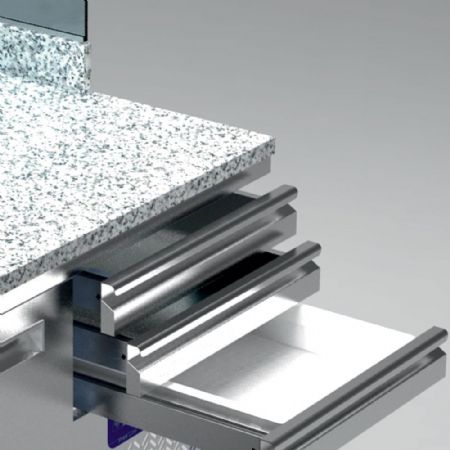 Meuble à Pizzas table réfrigérée pizzeria, 3 portes pleines EN 600x400, 3 tiroirs neutres EN 600x400, structure réfrigéré 8x GN 1/4, dessus granit - Diamond Promo - MR-MAXIPIZZA/R2