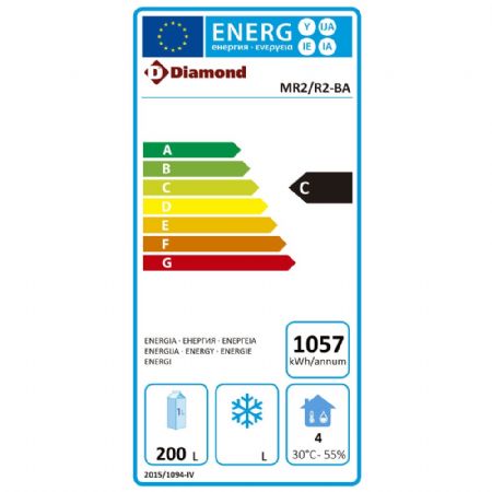 Table desserte réfrigérée ventilée 2 portes pleines GN 1/1 positive 260 L - Diamond Promo - MR2/R2-BA